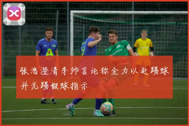 张浩澄清李帅言论称全力以赴踢球并无踢假球指示